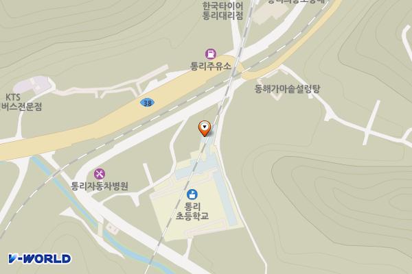 통리초등학교(체육관) 위치 지도 — 강원특별자치도 태백시 통골2길 13 (통동)