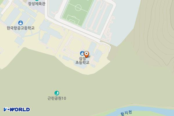 삼성초등학교(본관 2층 우측) 위치 지도 — 강원특별자치도 태백시 평화길 44 (장성동)