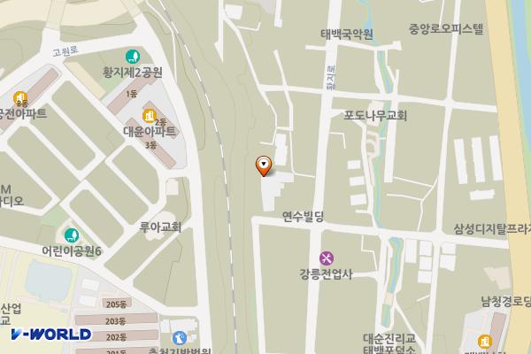 동부광산안전사무소 위치 지도 — 강원특별자치도 태백시 황지로 119 (황지동)