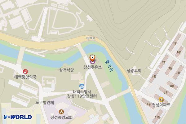 장성주유소 위치 지도 — 강원특별자치도 태백시 장성로 7 (장성동)