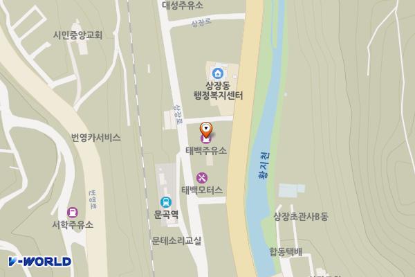 태백주유소 위치 지도 — 강원특별자치도 태백시 태백로 1186 (황지동)