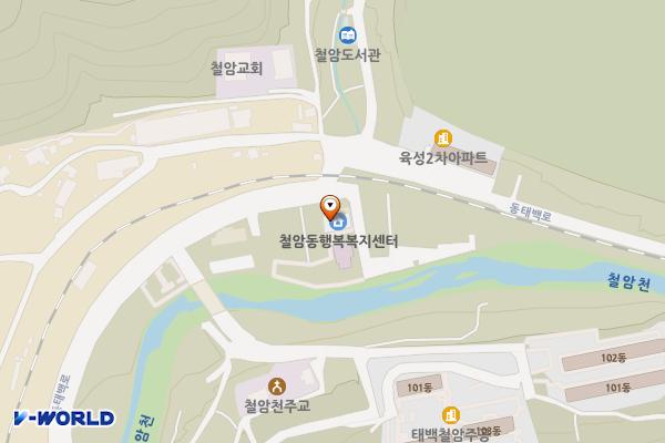 철암동행정복지센터 위치 지도 — 강원특별자치도 태백시 철암길 2 (철암동)