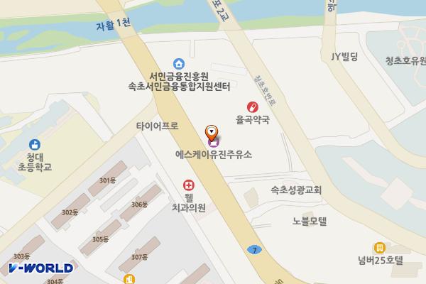 SK유진주유소 위치 지도 — 강원특별자치도 속초시 동해대로 4168, SK유진주유소 (조양동)