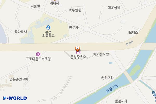 온정주유소 위치 지도 — 강원특별자치도 속초시 온천로 118 (노학동)