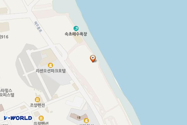 속초해변(중문) 위치 지도 — 강원특별자치도 속초시 해오름로 166-1 (조양동)