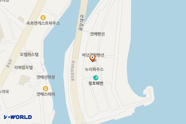 청호동 방파제 위치 지도 — 강원특별자치도 속초시 아바이마을1길 11-3(청호동)
