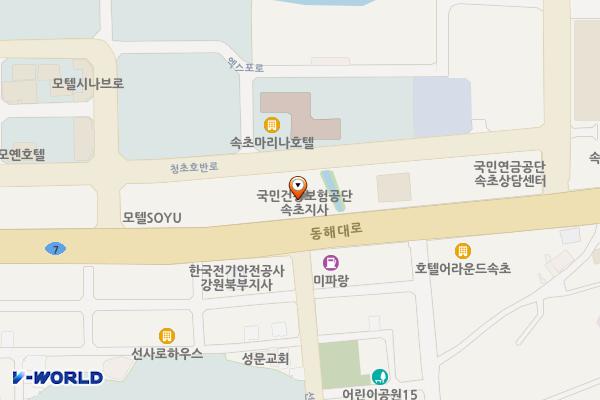 국민건강보험공단 속초지사 1, 2층 화장실 위치 지도 — 강원특별자치도 속초시 동해대로 4044