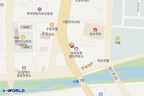 엑스포점주유소 위치 지도 — 강원특별자치도 속초시 동해대로 4198 (교동)