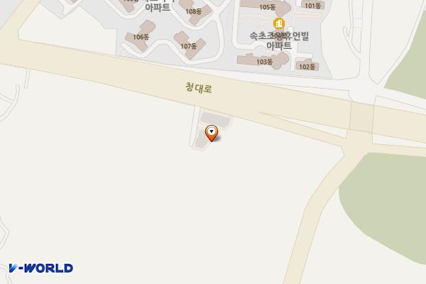 청대산 주차장 위치 지도 — 강원특별자치도 속초시 청대로 177-1(조양동)
