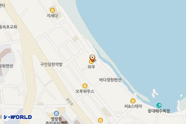 (구)영랑시장 위치 지도 — 강원특별자치도 속초시 영랑해안길 141-1(영랑동)