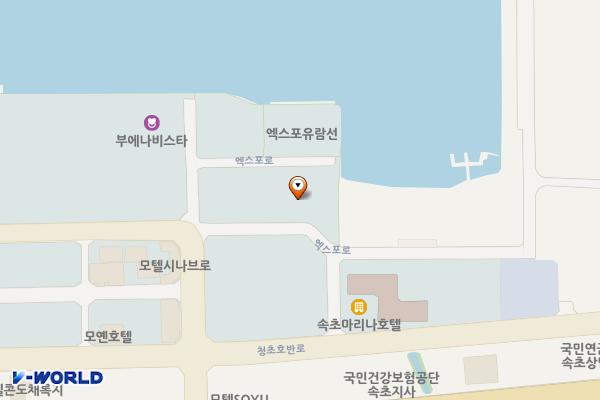 엑스포주차장 위치 지도 — 강원특별자치도 속초시 조양동 1556-6