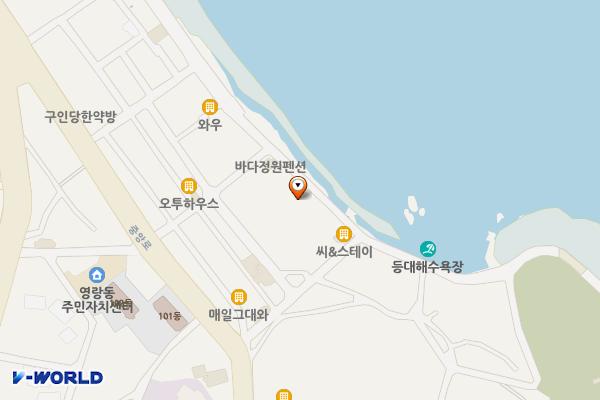 영랑동 등대 위치 지도 — 강원특별자치도 속초시 영랑해안길 117(영랑동)