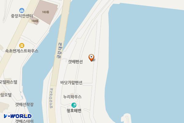 청호동 해변 위치 지도 — 강원특별자치도 속초시 아바이마을1길 86-1(청호동)