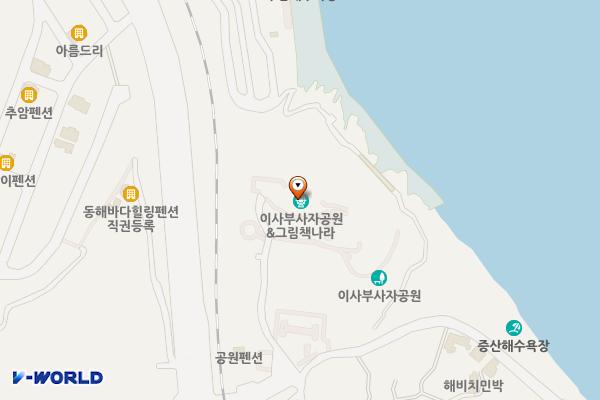 이사부사자공원(야외) 위치 지도 — 강원특별자치도 삼척시 수로부인길 333