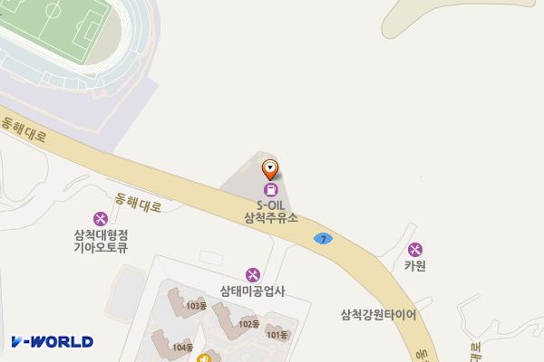 알파에쓰오일 삼척주유소㈜ 위치 지도 — 강원특별자치도 삼척시 동해대로 4190 (교동)