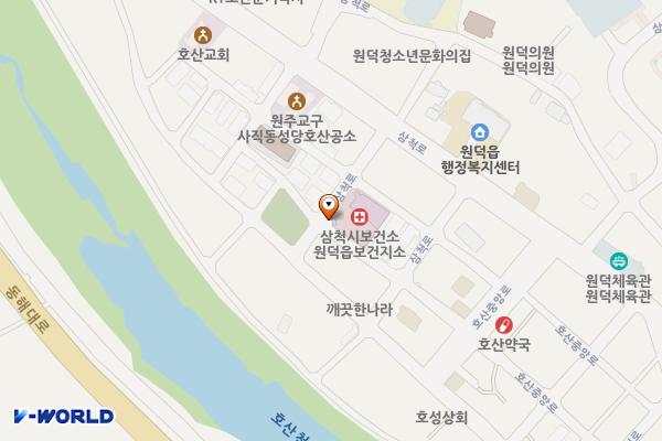 원덕보건출장소 위치 지도 — 강원특별자치도 삼척시 원덕읍 삼척로 445-53