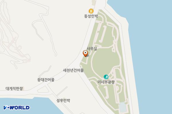 이사부 광장 등대 화장실 위치 지도 — 강원특별자치도 삼척시 새천년도로 98