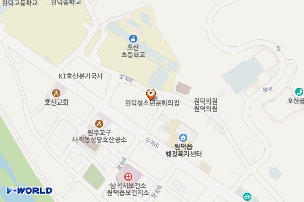 원덕도서관 위치 지도 — 강원특별자치도 삼척시 원덕읍 삼척로 446-13