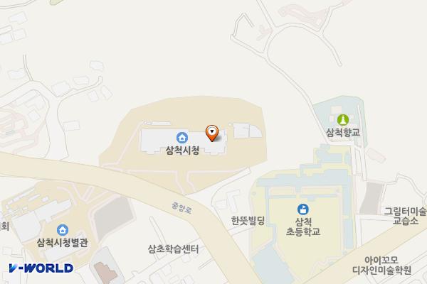 삼척시청 본관 화장실 위치 지도 — 강원특별자치도 삼척시 중앙로 296
