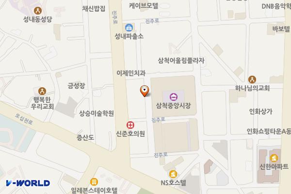 중앙시장D 위치 지도 — 강원특별자치도 삼척시 진주로 12-21