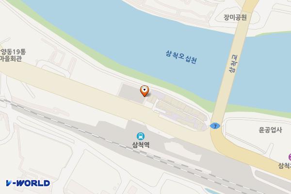 번개시장 화장실 위치 지도 — 강원특별자치도 삼척시 중앙로 16