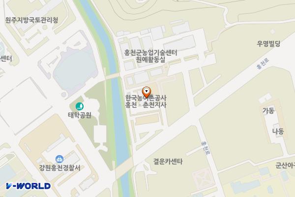 농업기반공사강원도본부 위치 지도 — 강원특별자치도 홍천군 홍천읍 홍천로 671