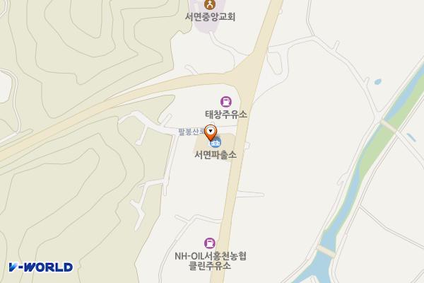 서면파출소 위치 지도 — 강원특별자치도 홍천군 서면 팔봉산로 555
