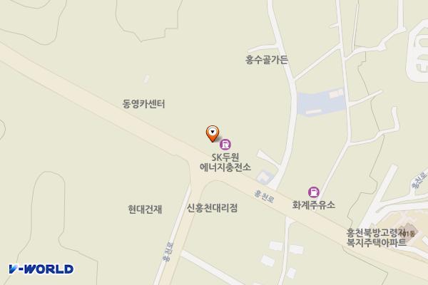 두원에너지충전소 위치 지도 — 강원특별자치도 홍천군 북방면 홍천로 183