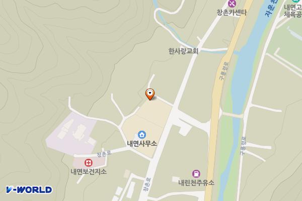 내면파출소 위치 지도 — 강원특별자치도 홍천군 내면 창촌로 65