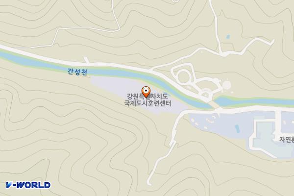 강원특별자치도 국제도시훈련센터(1층) 위치 지도 — 강원특별자치도 홍천군 북방면 생태공원길 341-6