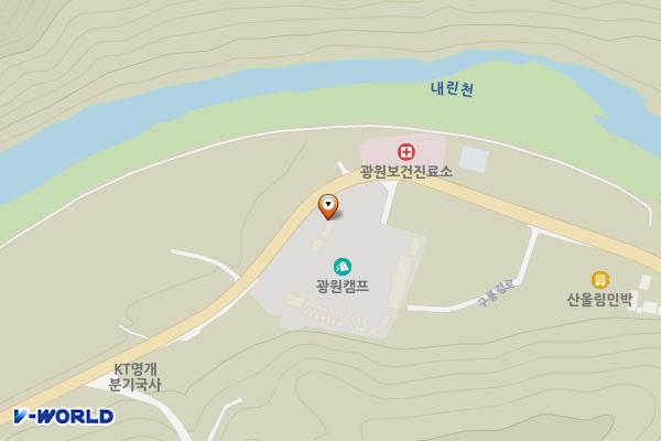 광원학생야영장 위치 지도 — 강원특별자치도 홍천군 내면 구룡령로 6390