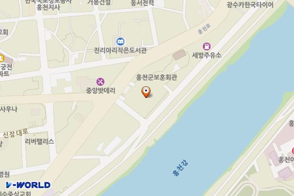 홍천군종합사회복지관 위치 지도 — 강원특별자치도 홍천군 홍천읍 너브내길 123