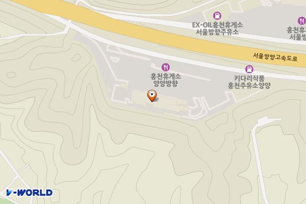 홍천휴게소(서울방향) 위치 지도 — 강원특별자치도 홍천군 화촌면 서울양양고속도로 84