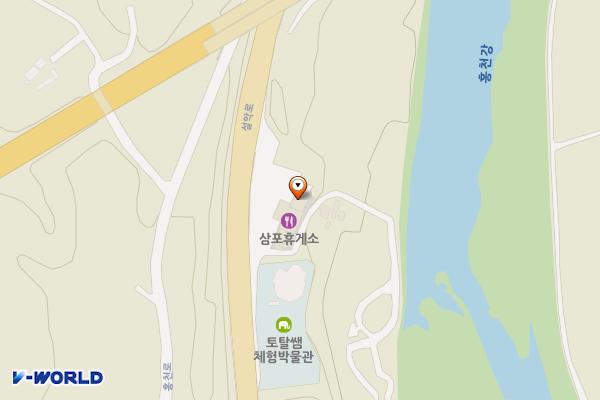삼포휴게소 위치 지도 — 강원특별자치도 홍천군 화촌면 설악로 2696