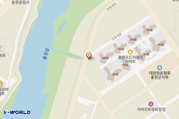 오드카운티 공중화장실 위치 지도 — 강원특별자치도 홍천군 홍천읍 소옥개로 70