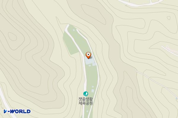 잿골체육공원 위치 지도 — 강원특별자치도 홍천군 홍천읍 두개비산로 48