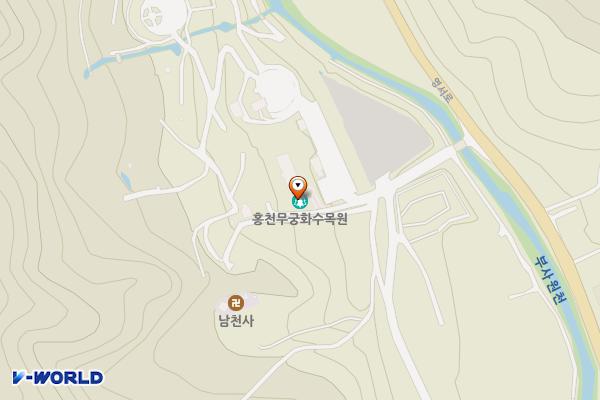 무궁화수목원 위치 지도 — 강원특별자치도 홍천군 북방면 영서로 2937-12