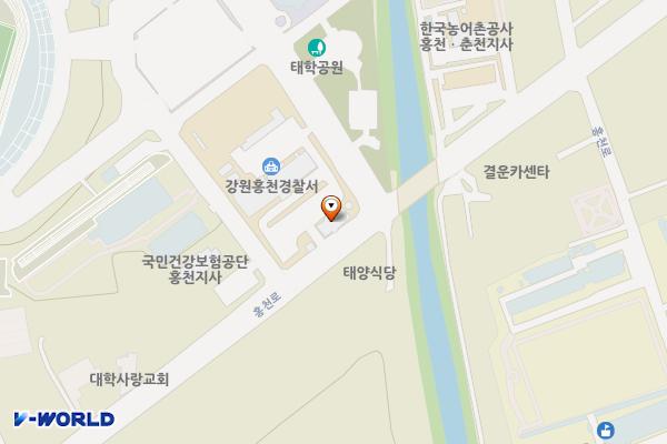 홍천경찰서 위치 지도 — 강원특별자치도 홍천군 홍천읍 홍천로 651