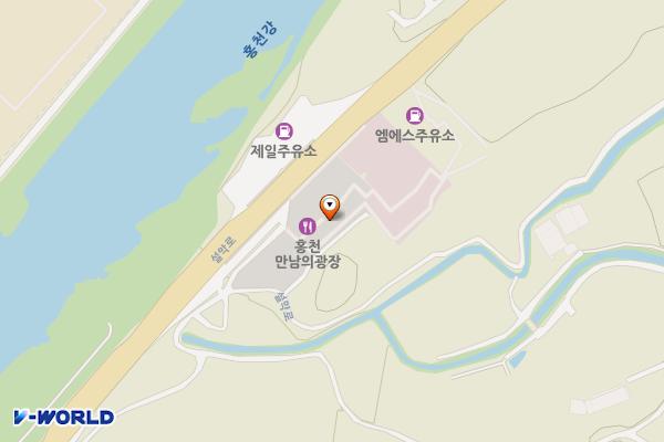 만남의광장 위치 지도 — 강원특별자치도 홍천군 홍천읍 설악로 2366