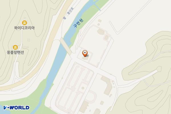 팔봉산관광지 야외공연장 화장실 위치 지도 — 강원특별자치도 홍천군 서면 한치골길 1124 (어유포리)