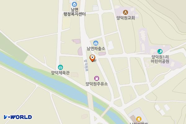 남면터미널 위치 지도 — 강원특별자치도 홍천군 남면 양덕원로 82
