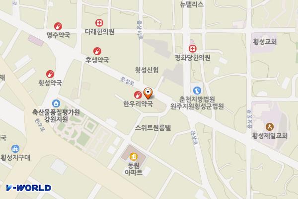 횡성농협 하나로마트 위치 지도 — 강원특별자치도 횡성군 횡성읍 읍하리106-6