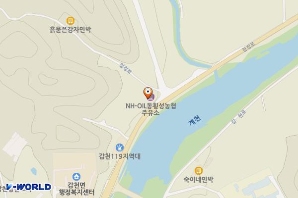 갑천농협주유소 위치 지도 — 강원특별자치도 횡성군 갑천면 율동리61-1