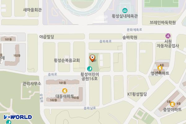 소공원 공중화장실(1) 위치 지도 — 강원특별자치도 횡성군 횡성읍 읍하리 528-1
