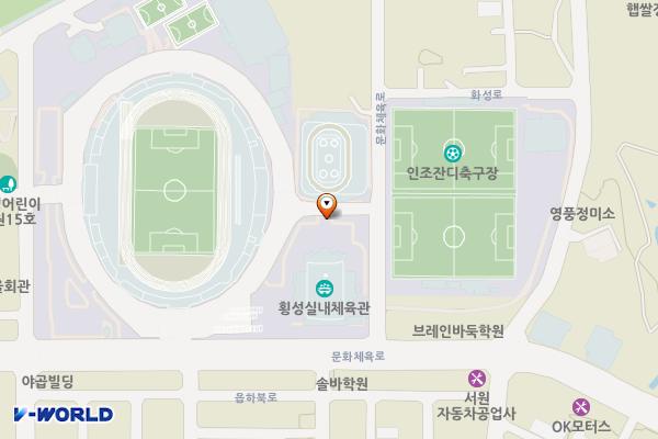 횡성군 체육관 수영장 위치 지도 — 강원특별자치도 횡성군 횡성읍 북천리184