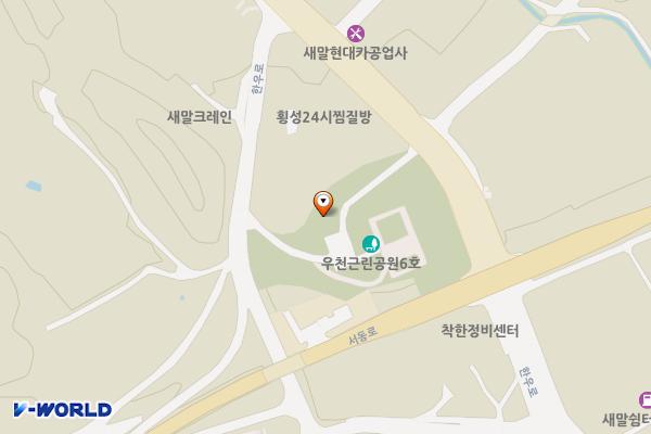 횡성참전공원 공중화장실 위치 지도 — 강원특별자치도 횡성군 우천면 한우로 1420