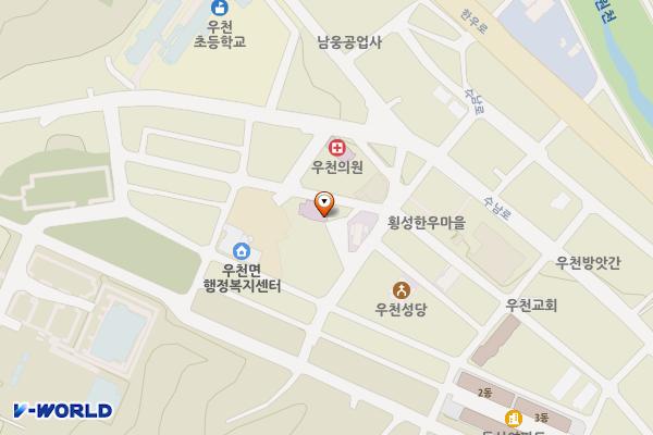 우천보건지소 위치 지도 — 강원특별자치도 횡성군 우천면 우항리589-2