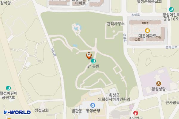 3.1공원(사무실화장실) 위치 지도 — 강원특별자치도 횡성군 횡성읍 읍하리 40