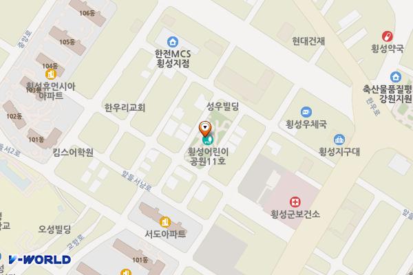 어린이공원11호(킹마트) 위치 지도 — 강원특별자치도 횡성읍 읍하리 570