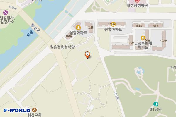 횡성군 장애인 복지관 위치 지도 — 강원특별자치도 횡성군 횡성읍 읍상리385